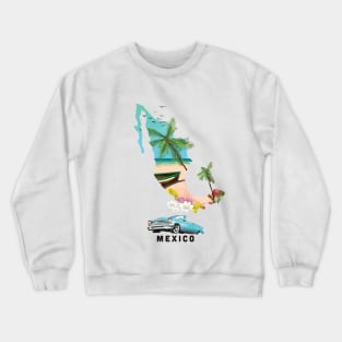 Mexico travel map Crewneck Sweatshirt